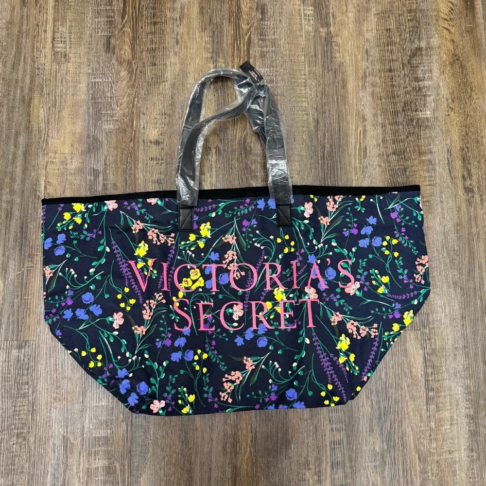 Victoria's‎ Secret Black Tote with Floral Design